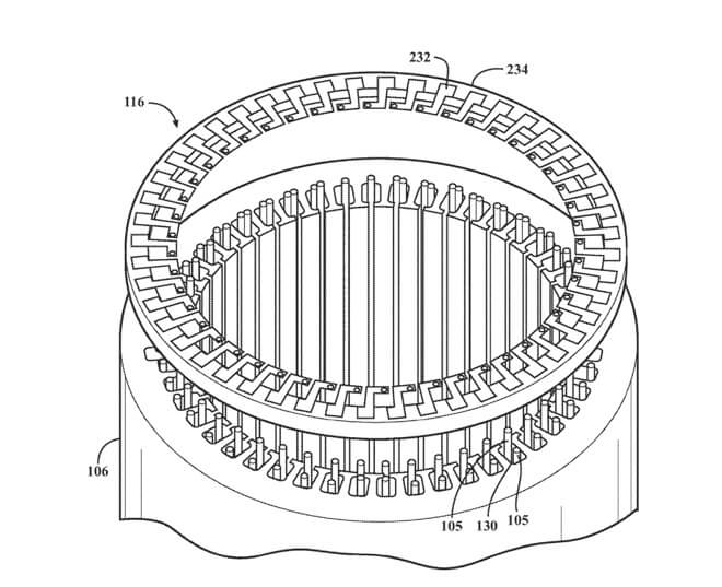 Деталь из патента, показывающая трехфазный асинхронный двигатель переменного тока