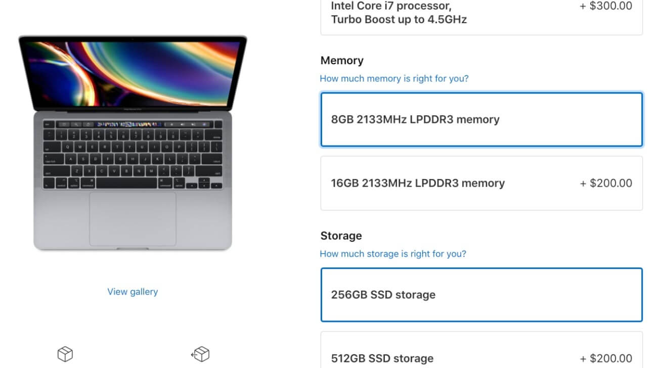 Apple удваивает стоимость обновления памяти для 13-дюймового MacBook Pro начального уровня