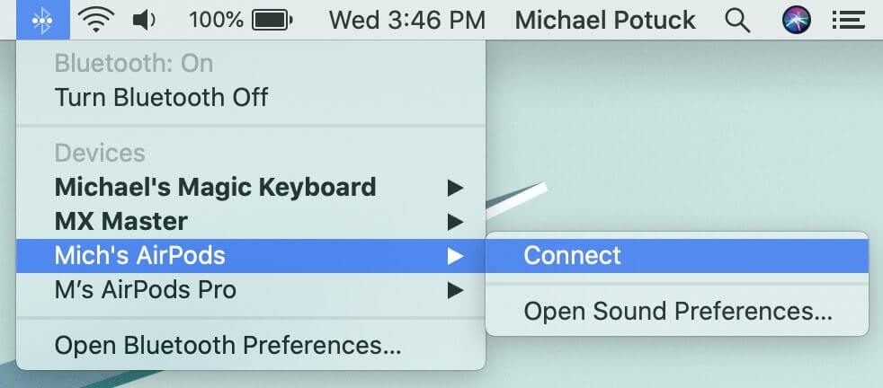 Как подключить AirPods к Mac вручную и одним щелчком мыши