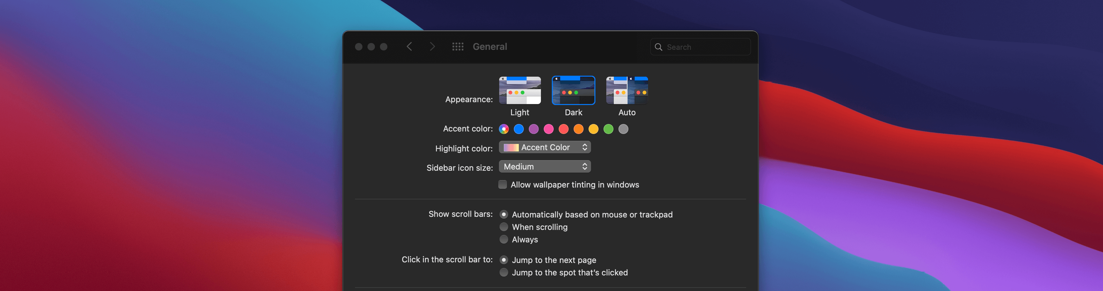 macOS 11 Big Sur добавляет новую опцию отключения Desktop Tinting, чтобы сделать темный режим еще темнее