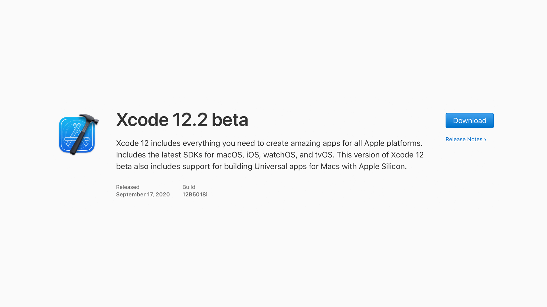 Бета-версия Xcode 12.2 теперь доступна разработчикам, iOS 14.2 упоминается в примечаниях к выпуску