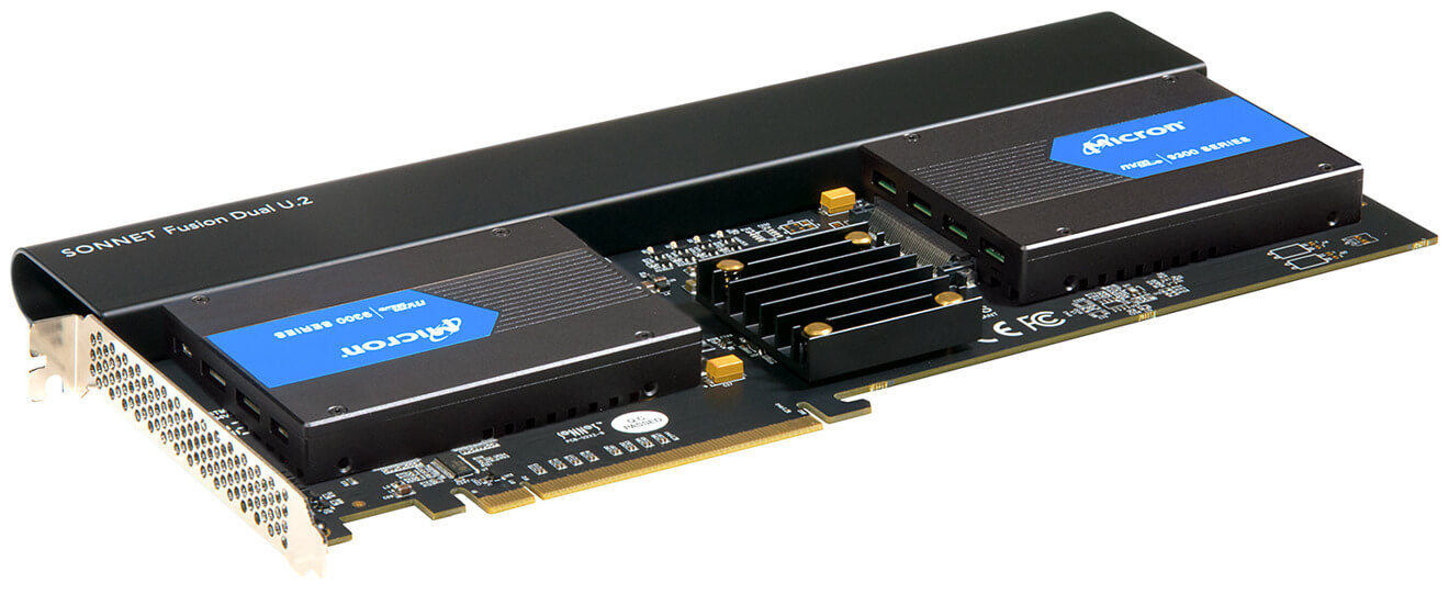 Sonnet представляет новую карту PCIe для Mac Pro, которая поддерживает два твердотельных накопителя U.2