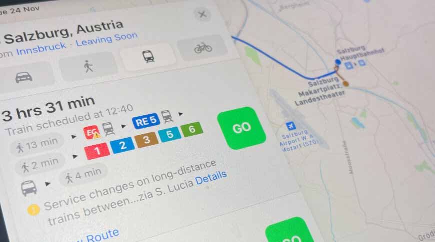 Apple Maps добавляет маршруты общественного транспорта в Австрии
