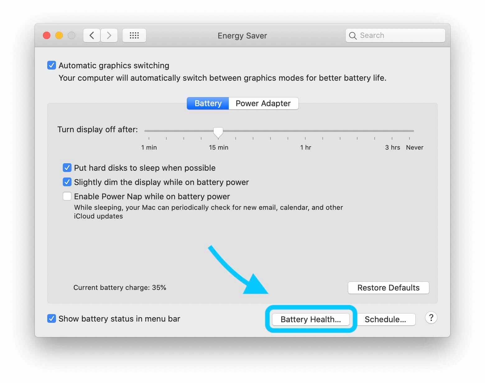 Как включить / выключить оптимизированную зарядку аккумулятора на Mac