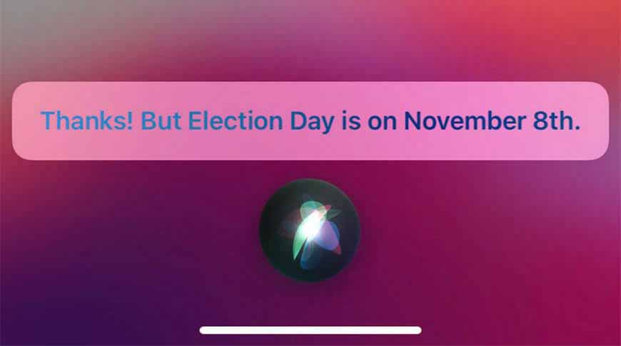 Siri неправильно указала дату дня выборов, Apple исправила проблему