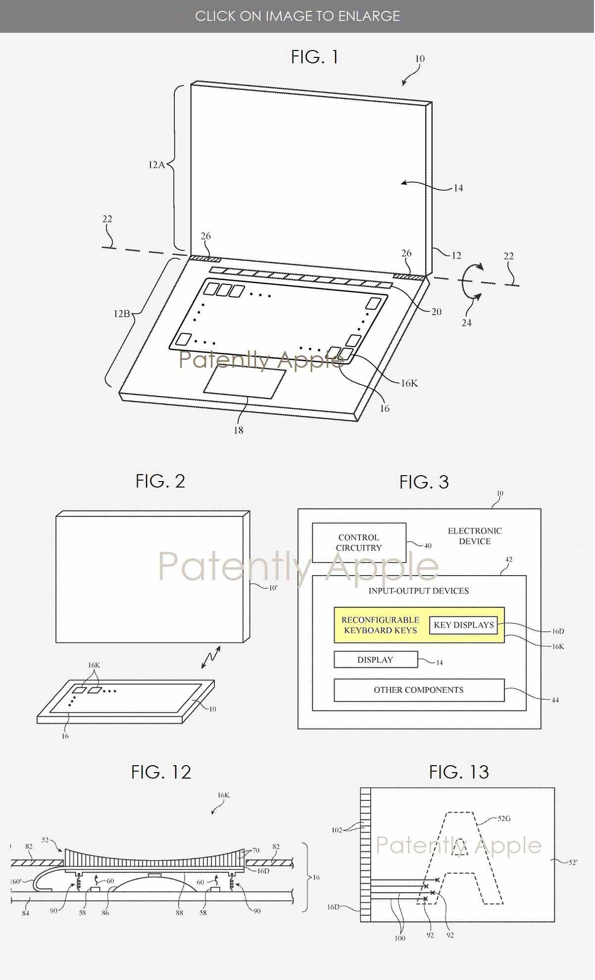 Apple патентует «реконфигурируемую» клавиатуру Mac с небольшим дисплеем для каждой клавиши