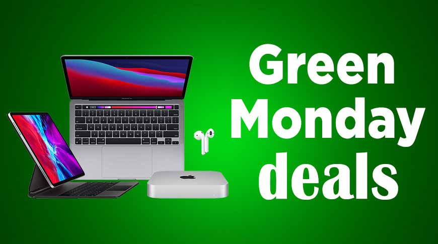 Предложения Зеленого понедельника: AirPods за 109 долларов, iPad за 299 долларов, Mac M1 от 625 долларов, MacBook Pro 16 дюймов за 2099 долларов и многое другое.