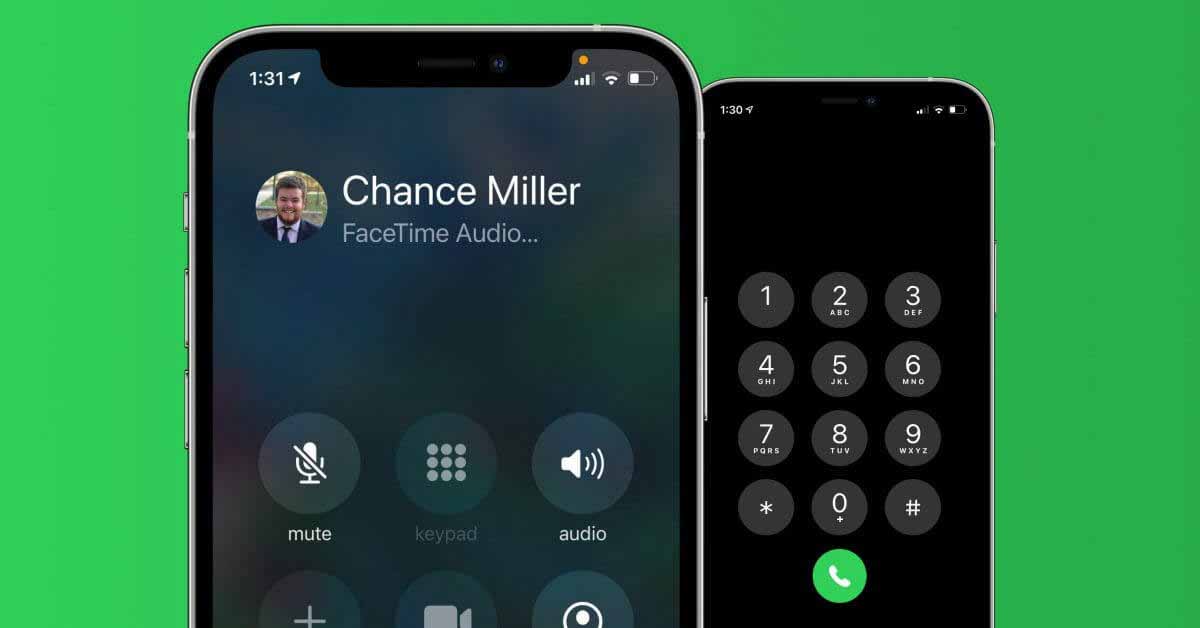 FaceTime Audio звонит по умолчанию на iPhone