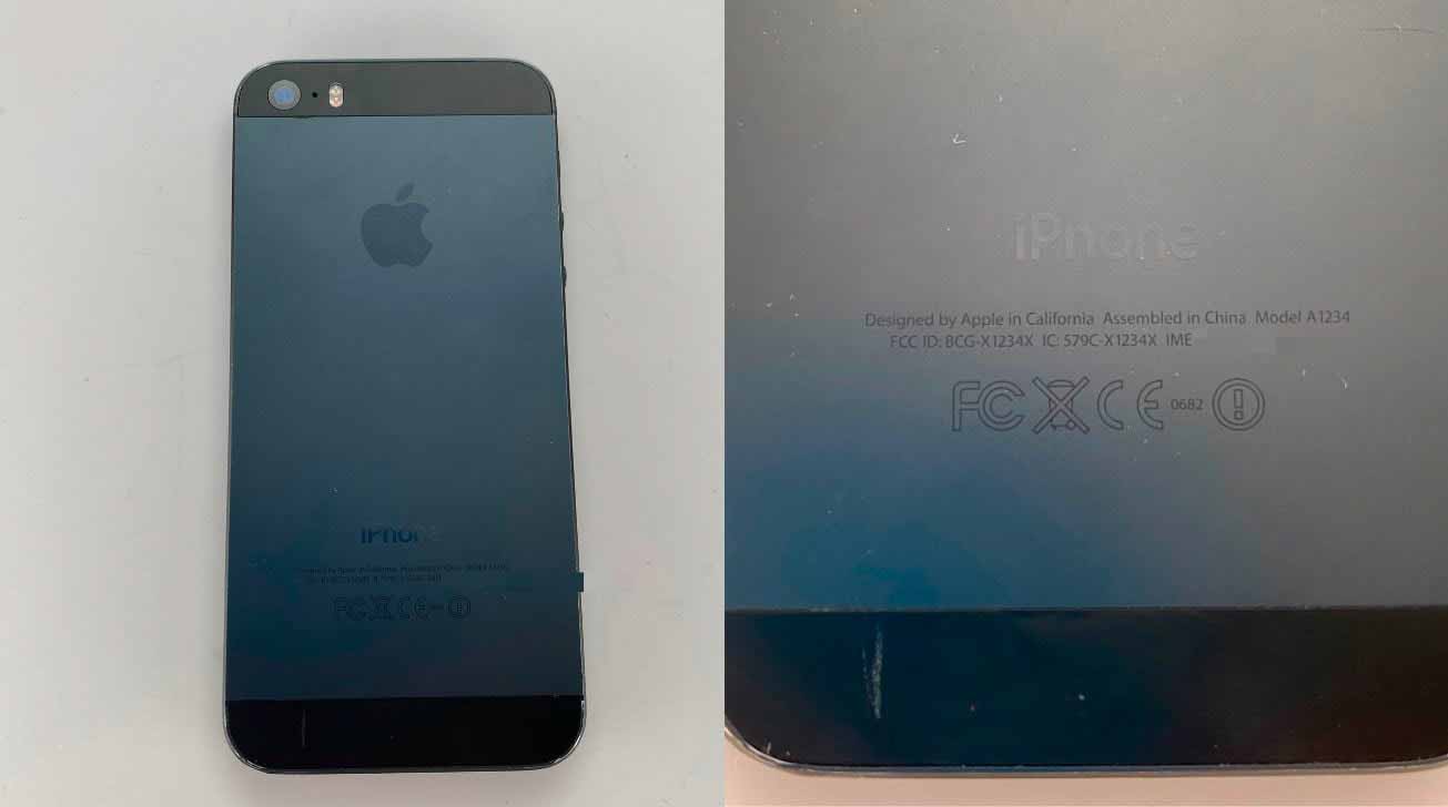 Прототип iPhone 5s показан в черном и грифельно-сером цветах
