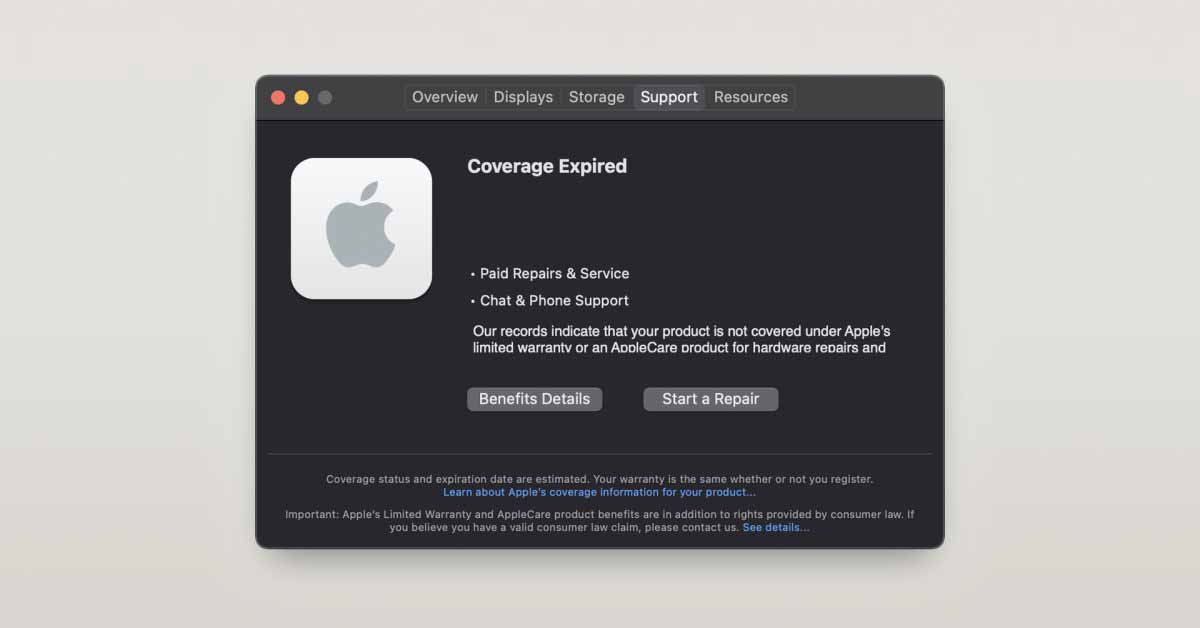 В бета-версии macOS Big Sur 11.3 появилось новое меню поддержки с подробной информацией о гарантии и AppleCare