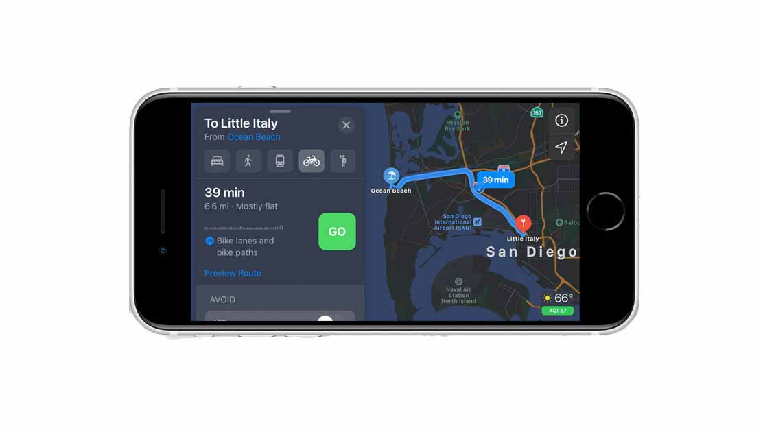 Велосипедная навигация Apple Maps расширяется до Сан-Диего, Портленд