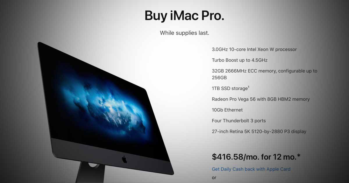 Apple прекращает выпуск iMac Pro, Apple Store говорит, что покупайте «пока есть в наличии»