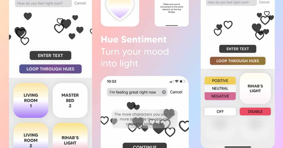 Hue Sentiment — новое приложение для iOS, позволяющее настраивать умные фонари Philips Hue в зависимости от вашего настроения.