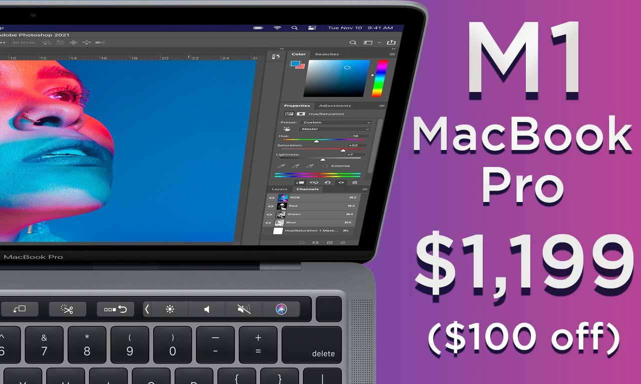 Предложения: MacBook Pro M1 упал до 1199 долларов (скидка 100 долларов) у реселлеров Apple