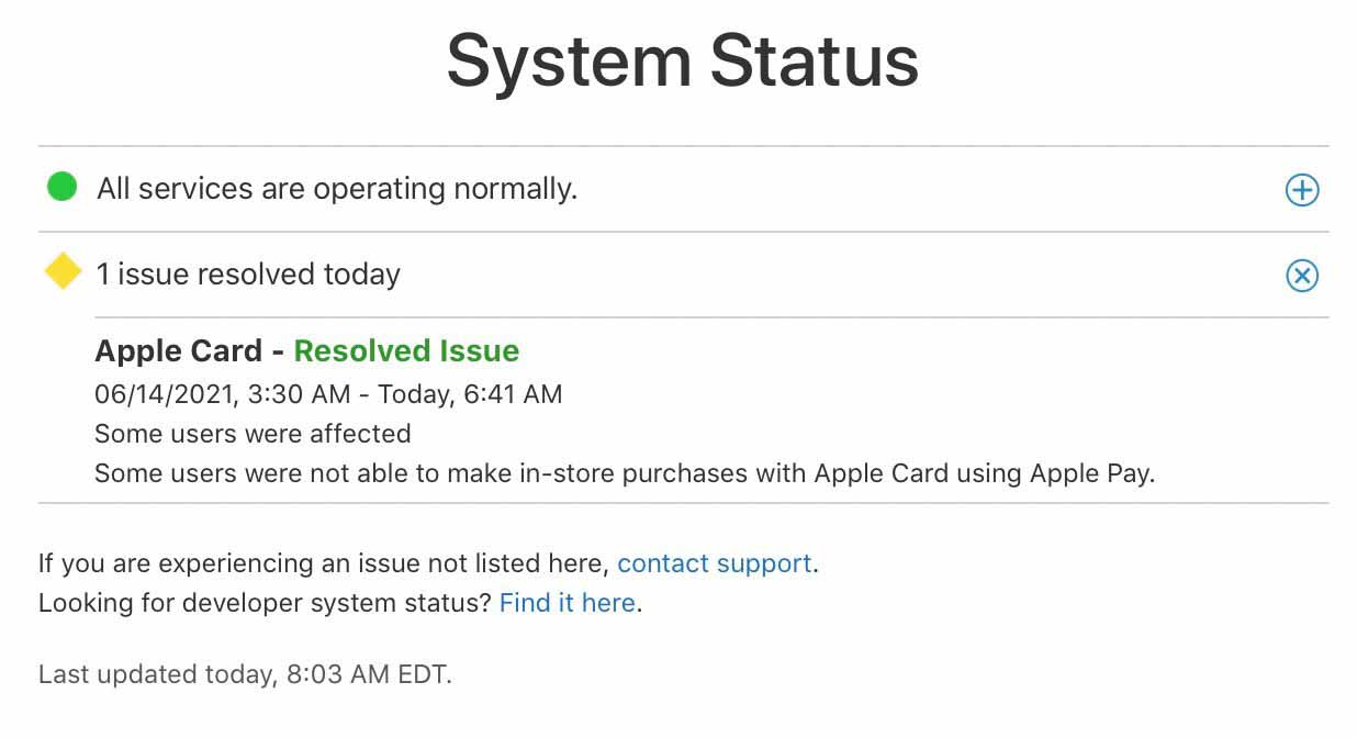 Apple подтверждает, что некоторые пользователи Apple Card в настоящее время не могут совершать покупки в магазине [Fixed]