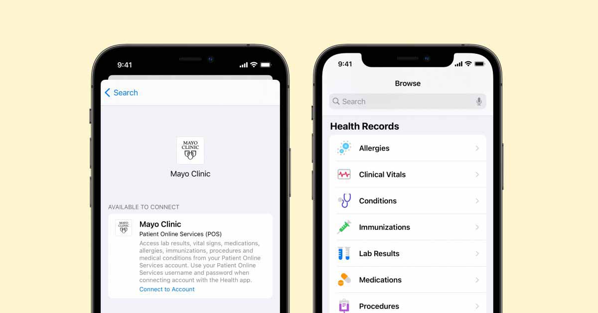Функция Apple Health Records на iPhone теперь поддерживается клиникой Мэйо