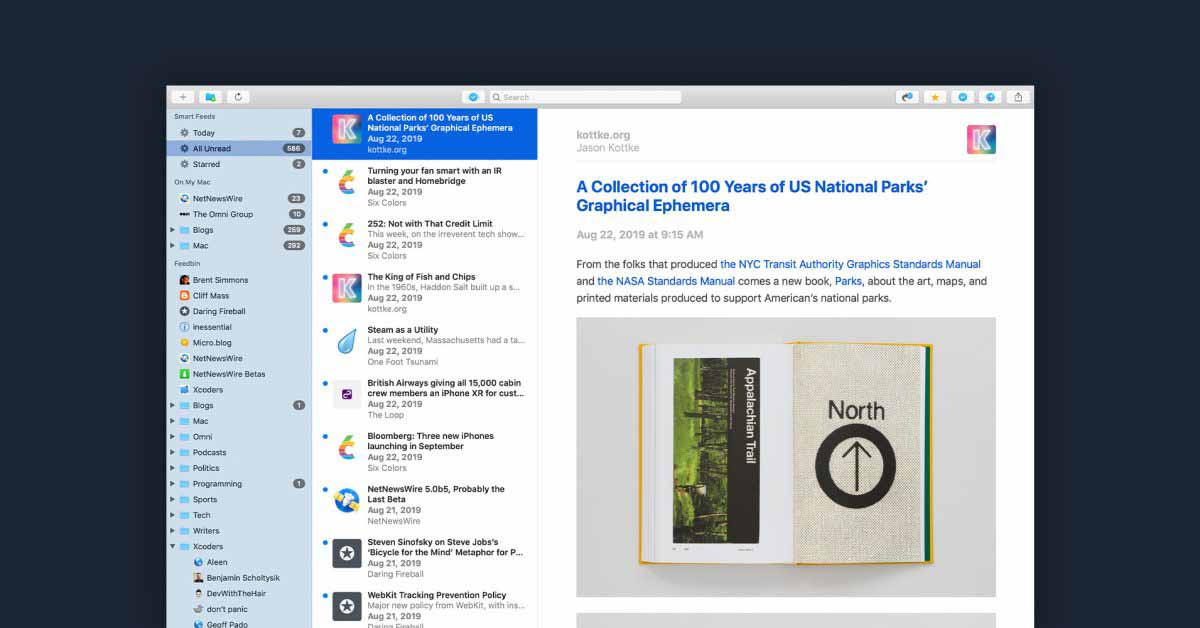 NetNewsWire для iPhone и iPad добавляет синхронизацию iCloud, интеграцию с Twitter и Reddit и многое другое.