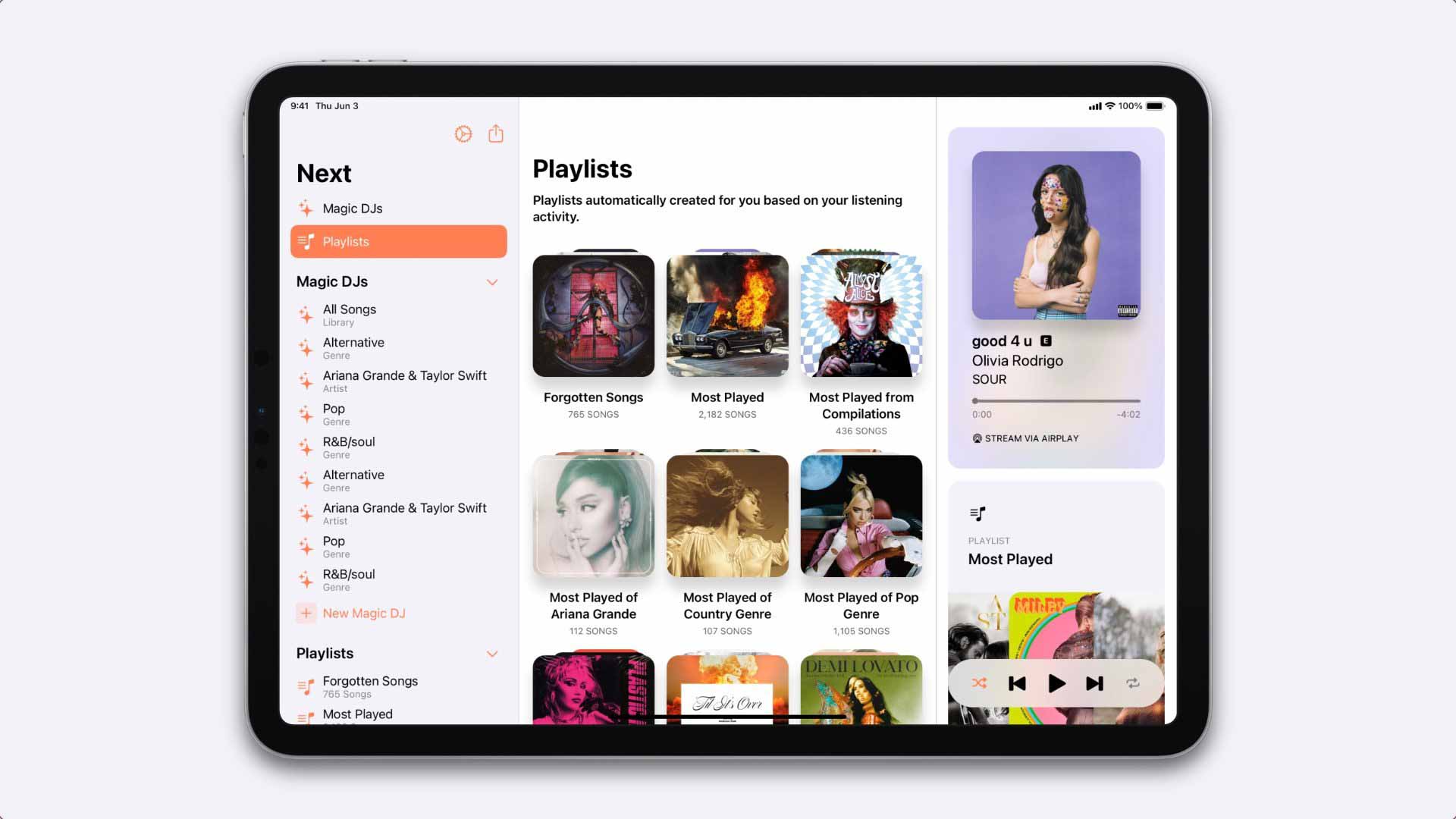 Откройте для себя заново потерянные песни Apple Music с помощью Next для iPad