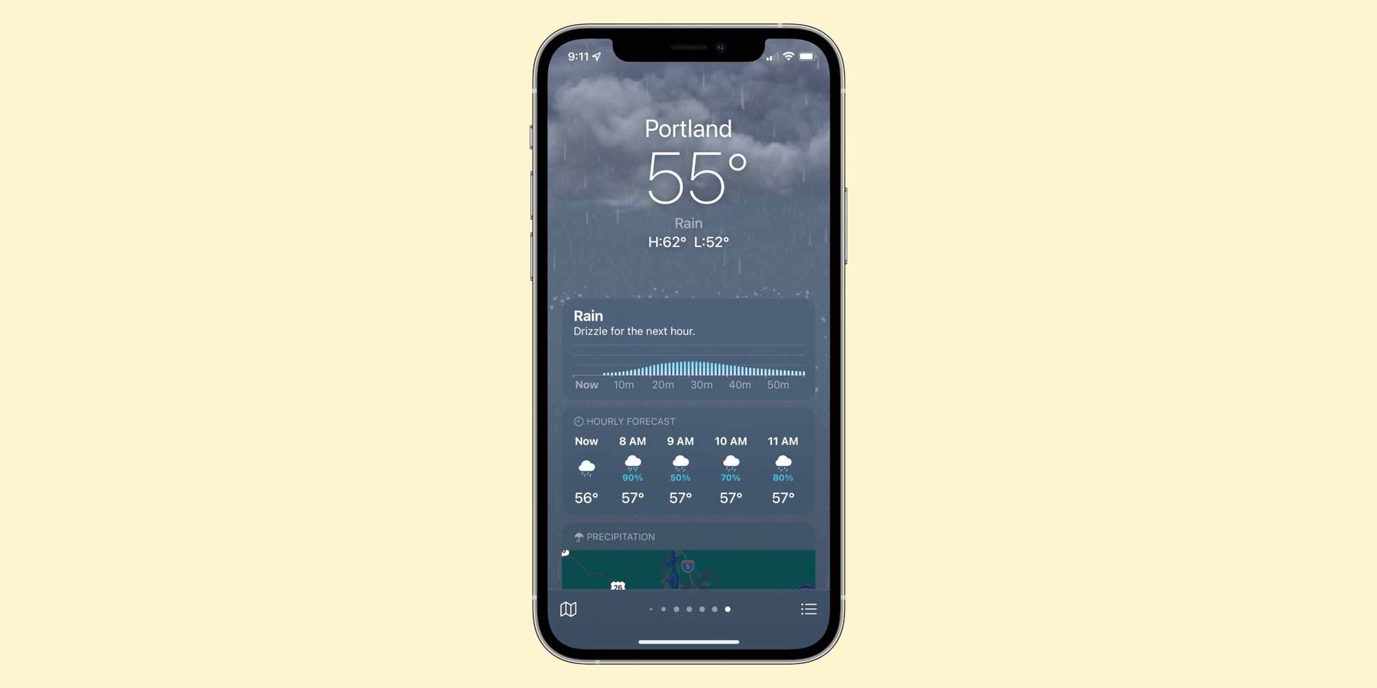 Практический опыт: iOS 15 представляет собой совершенно новое приложение Погода с картами, анимацией и многим другим.