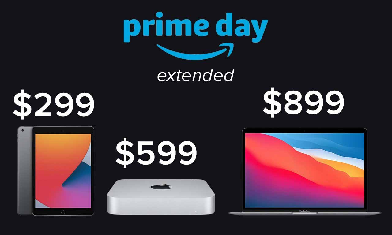 Предложения Prime Week: iPad за 299 долларов, Mac mini M1 за 599 долларов, MacBook Air за 899 долларов США.