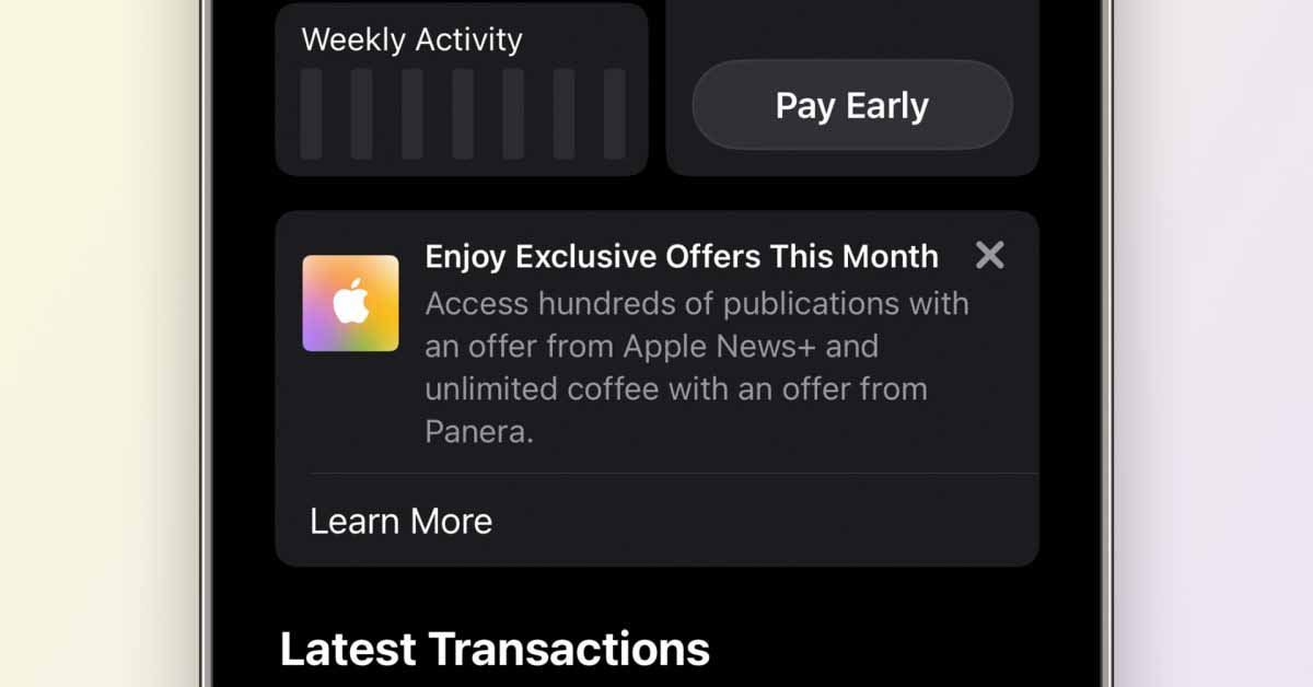 Apple продвигает свои услуги с помощью «эксклюзивных предложений» для пользователей Apple Card