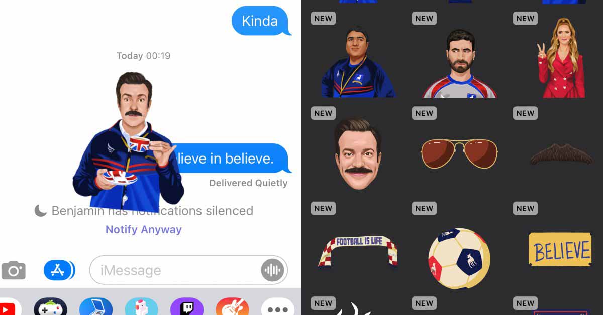 Apple выпускает набор стикеров Теда Лассо для iMessage и Clips