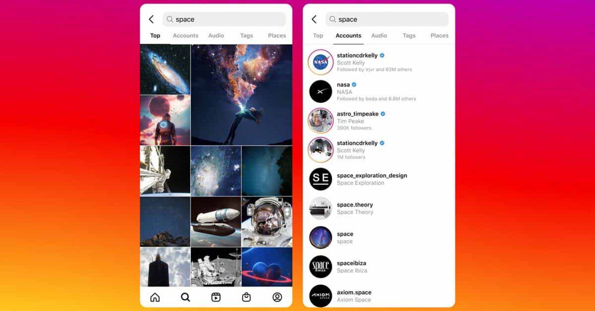 Instagram работает над новым поиском с фото и видео предложениями