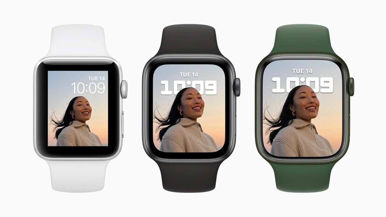 В сравнении: Apple Watch SE, Apple Watch Series 6 и Apple Watch Series 7.