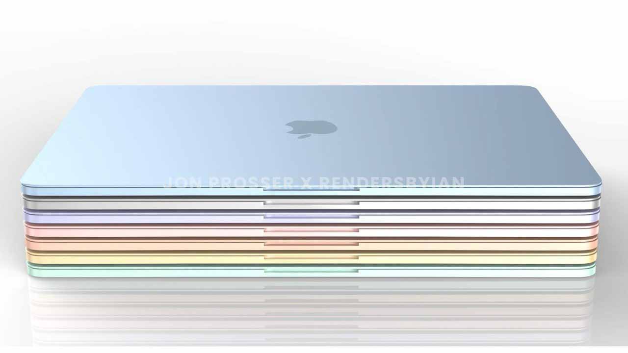 Ранние рендеры предполагали, что для обновления MacBook Air может быть много вариантов цвета. 