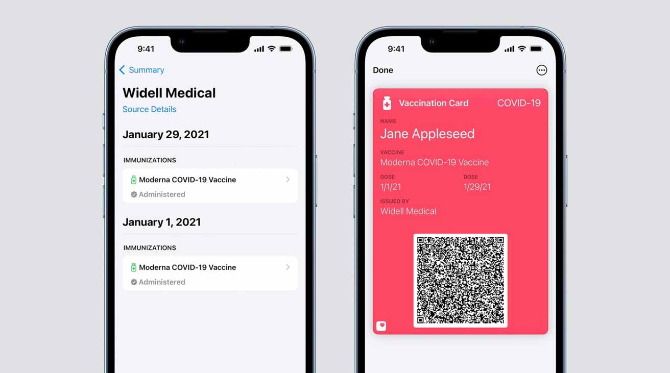 iOS 15.1 будет поддерживать проверяемые карты вакцинации COVID в Apple Wallet