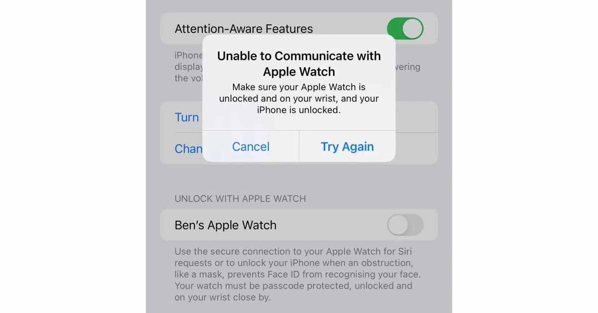 Разблокировка с помощью Apple Watch не работает для владельцев iPhone 13