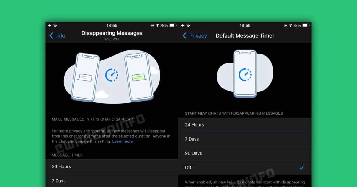 WhatsApp для iOS готовит функцию исчезающих сообщений и переработанные пузыри чата