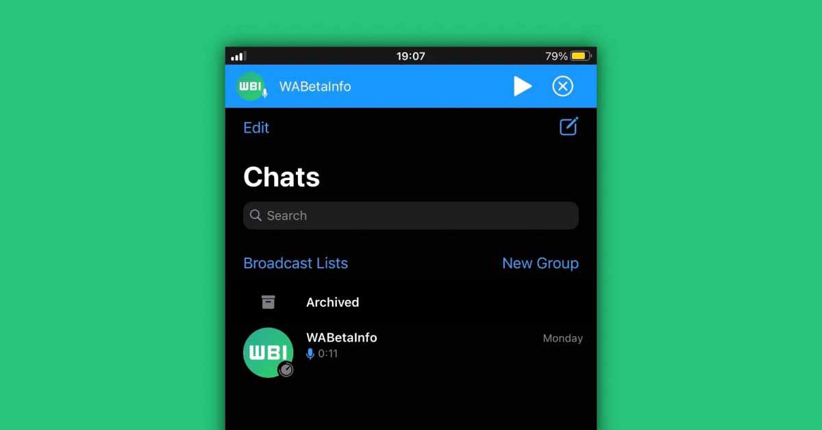 WhatsApp для iOS работает над улучшением проигрывателя голосовых сообщений