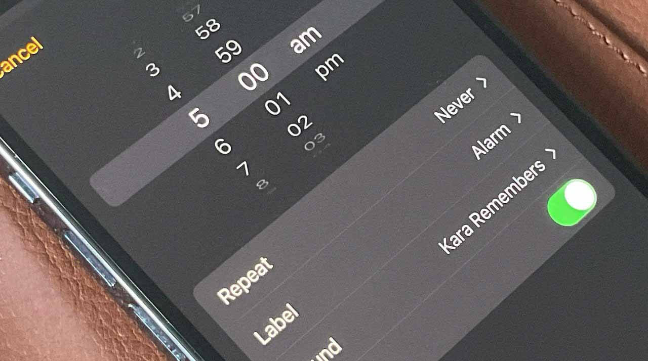 Как установить будильник на iOS 15 без прокрутки колесика