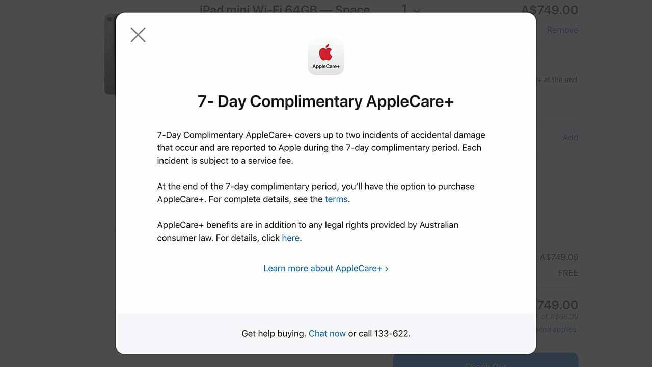Австралийские клиенты Apple получают 7 дней AppleCare + бесплатно