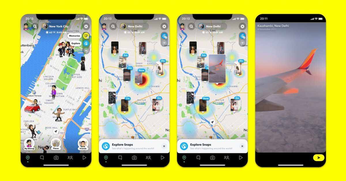 Функция Snapchat Map теперь предлагает воспоминания и обновленный опыт исследования