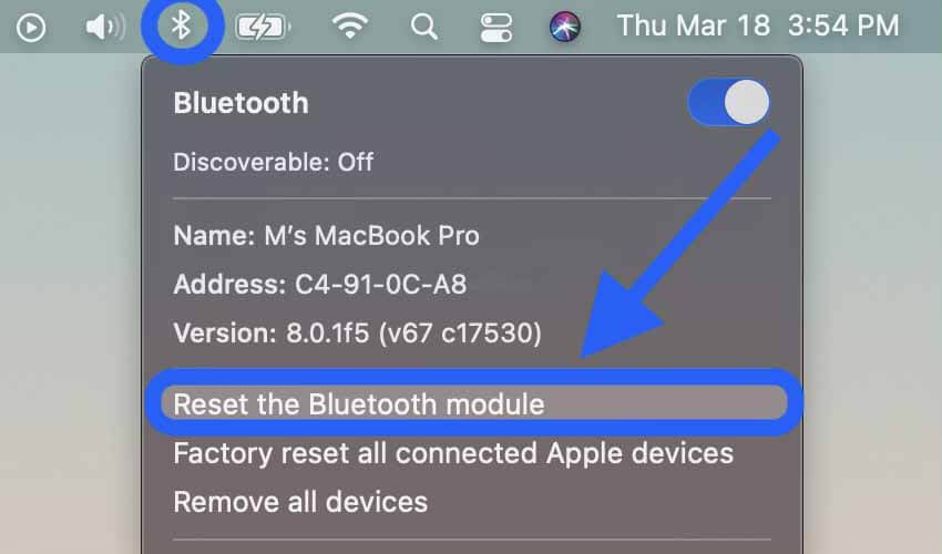 Как исправить проблемы с Bluetooth на Mac, сбросить модуль BT и т. Д.