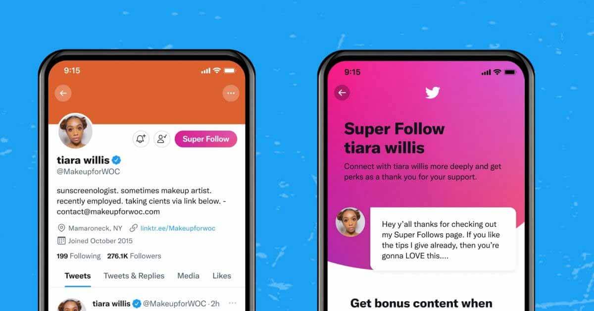 Twitter расширит функцию Super Follows за счет поддержки эксклюзивных пространств