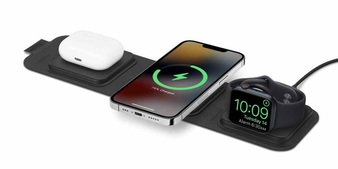 Дорожная зарядка Mophie 3-в-1 для iPhone, Apple Watch, AirPods