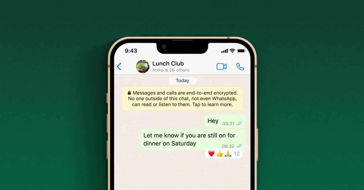 В WhatsApp для iOS появилась возможность использовать любые эмодзи для реакции на сообщение