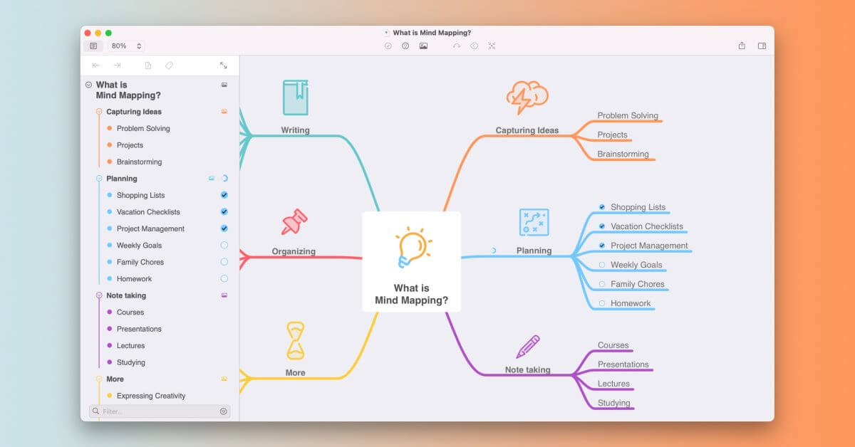 В MindNode для Mac и iOS добавлены динамические узлы, улучшения быстрого ввода и многое другое.
