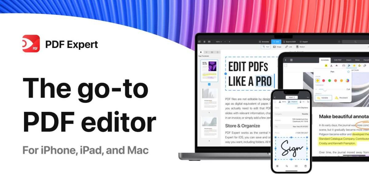 PDF Expert обновляет дизайн для Mac, iPhone и iPad