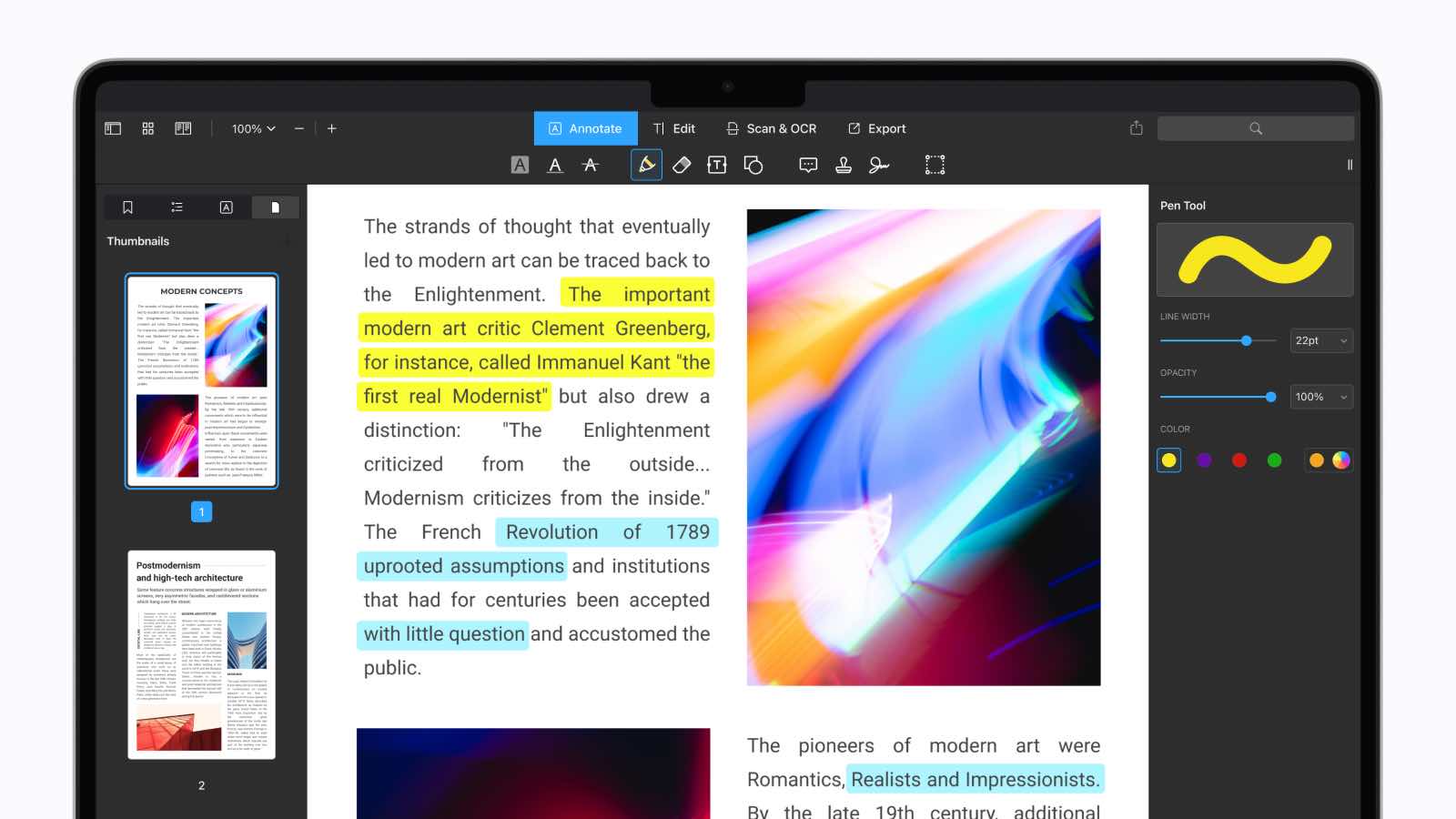 PDF Expert темный режим на Mac
