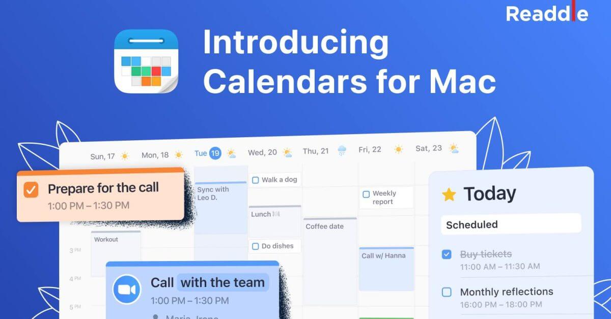 Приложение «Календари» для Mac теперь доступно в Readdle