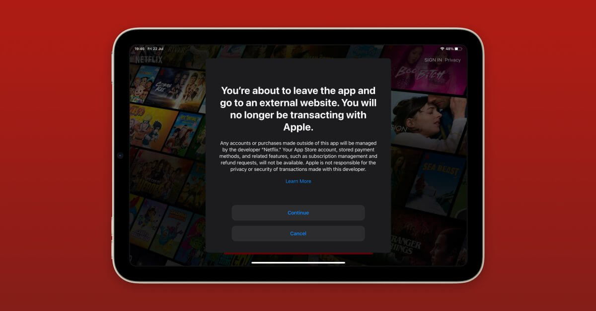 Netflix запускает внешнюю кнопку подписки для пользователей iOS