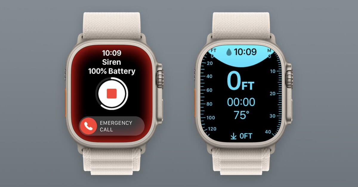 Первый взгляд на приложения «Сирена» и «Глубина» для Apple Watch Ultra