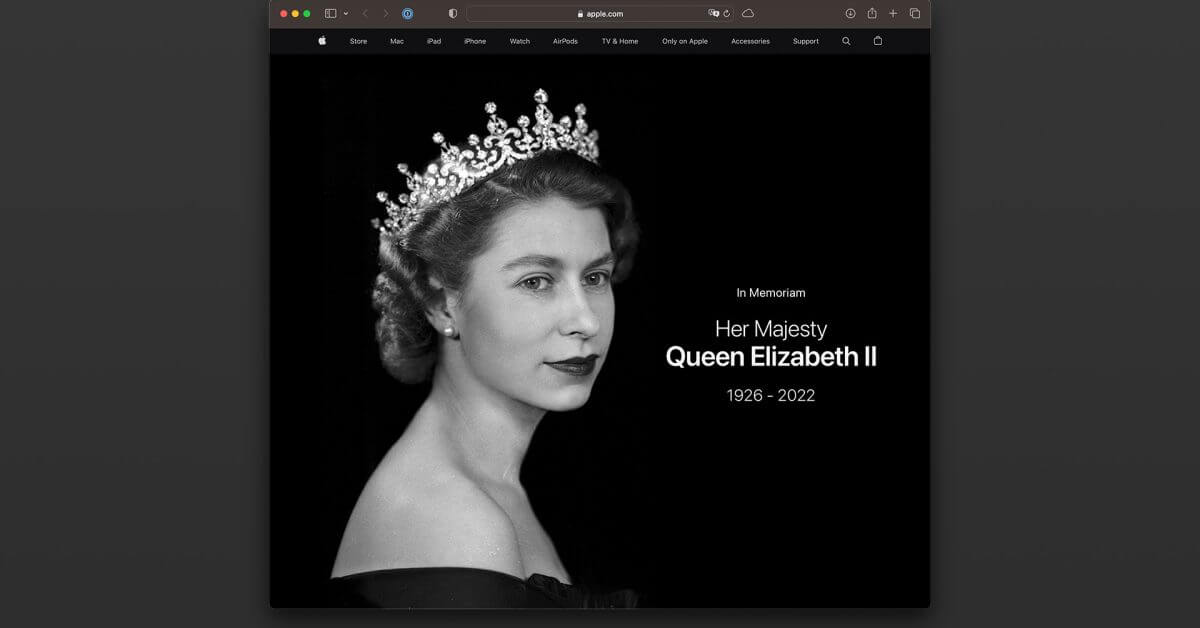 Сайт Apple отдает дань уважения королеве Елизавете II