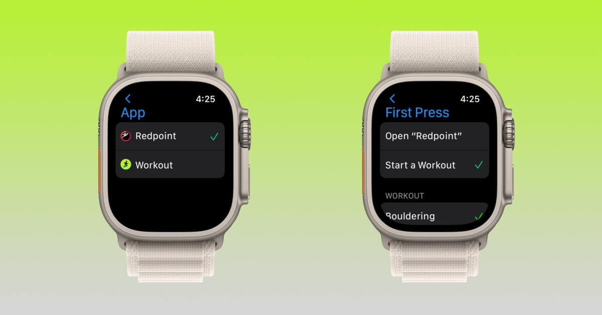 Кнопка Apple Watch Ultra Action со сторонними приложениями