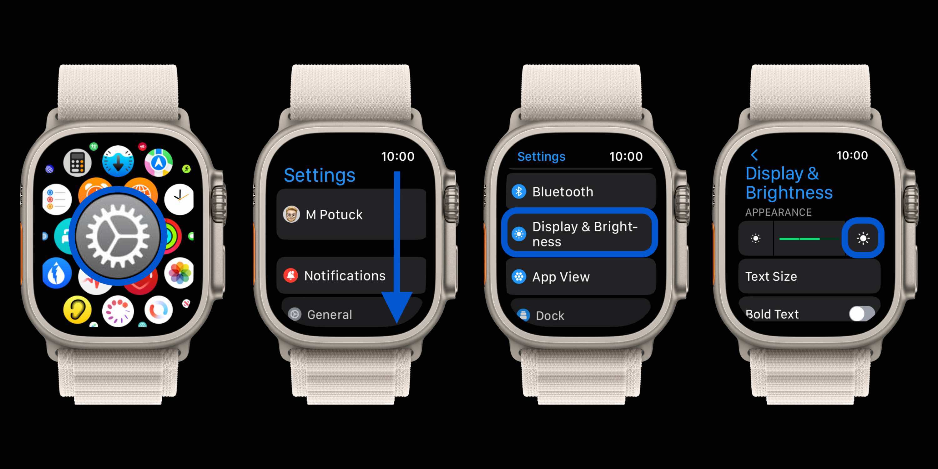 Как увеличить яркость экрана Apple Watch 1