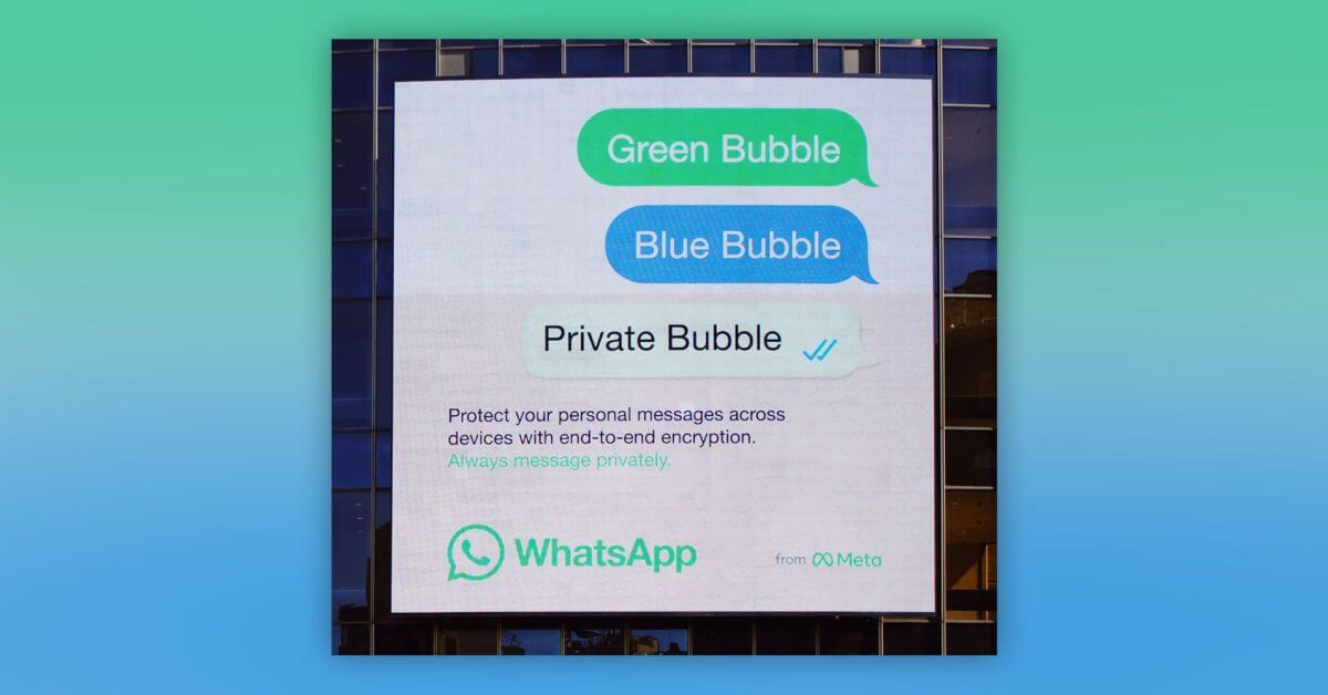 Meta нацелена на Apple с новыми рекламными щитами iMessage и WhatsApp